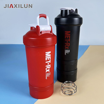 500ml Custom Logo Portable Fitness Water Bottle Gym Protein Shaker with Stainless Steel Stirrer for Gym Fitness Enthusiasts