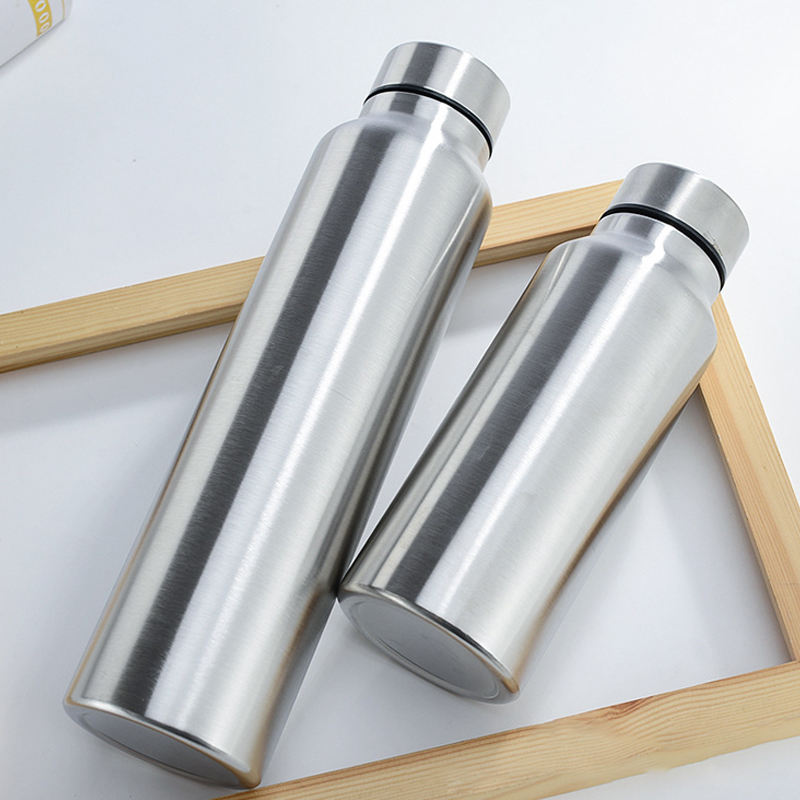 Large Capacity Straight Single Wall Stainless Steel Water Bottle - Sport Custom Logos colors Drinking Bottle with Lid for Gym