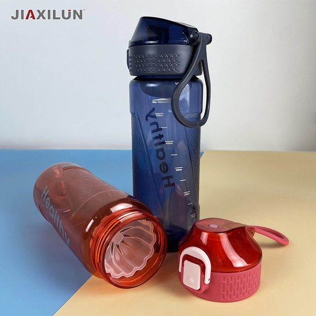 600ml Custom Logo Transparent Sports Plastic Water Bottle with Lid for Drinking Sports Drinking Water Bottle