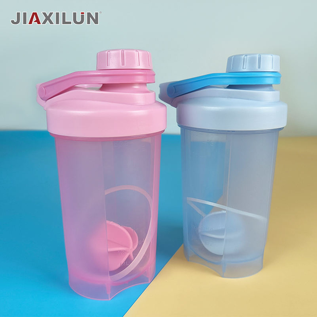 500ml Transparent Gym Protein Shaker Bottle with Swivel Lid and Custom Logo Includes Shake Ball for Water and Protein Shakes