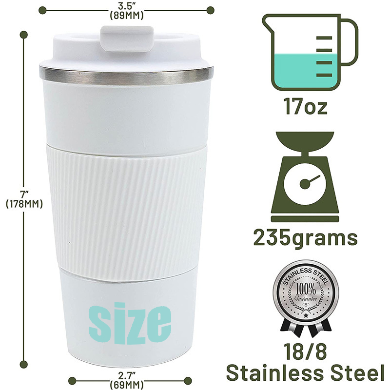Hot Selling Holiday Stainless Steel Thermos Cup Outdoor Car Travel Coffee Cup with Silicone Non Slip Sleeve Vacuum Water Bottle