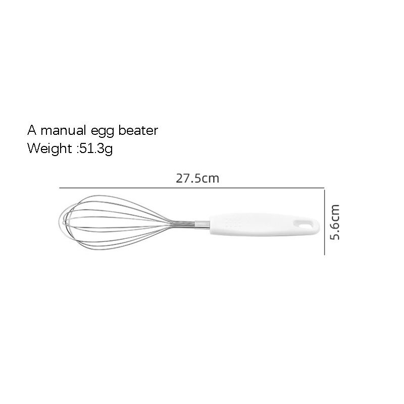 10-inch Stainless Steel Hand Whisk PP Handle Egg Mixer Cream Batter Mixer Kitchen Baking Tools