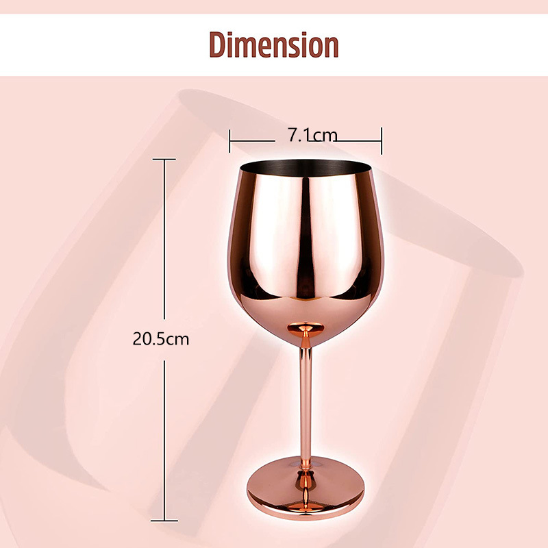 18oz Stainless Steel Wine Glasses Advertising Gift Wine Glasses Custom LOGO Stem Glasses Unbreakable Goblets Metal Wine Cup