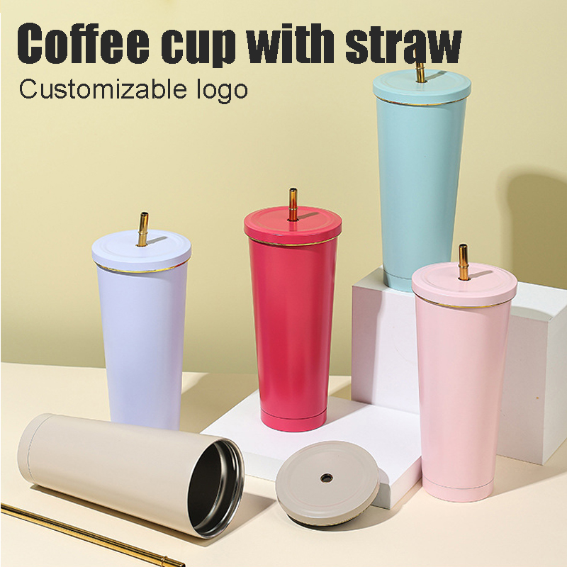Water Bottle with Lid And Straw Insulated Coffee Tumbler Stainless Steel Vacuum Travel Tumbler Coffee Mug for Cold Or Hot Drinks