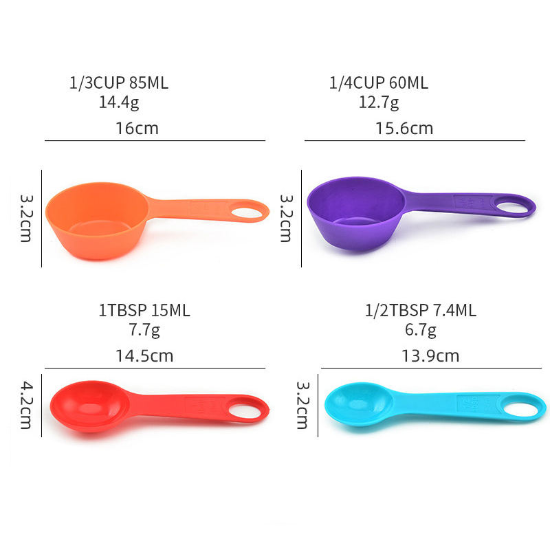 Hot Sales PP Measuring Cup Set Kitchen Tools Measuring Spoon Measuring Cup Baking Tool Colored Milk Powder Spoon