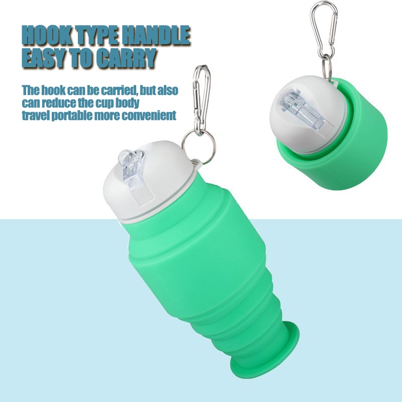 BPA Free Portable Food Grade Silicone Water Bottle Cartoon Customerlized Water Bottle Leak Proof With Straw Kid's Water Bottle