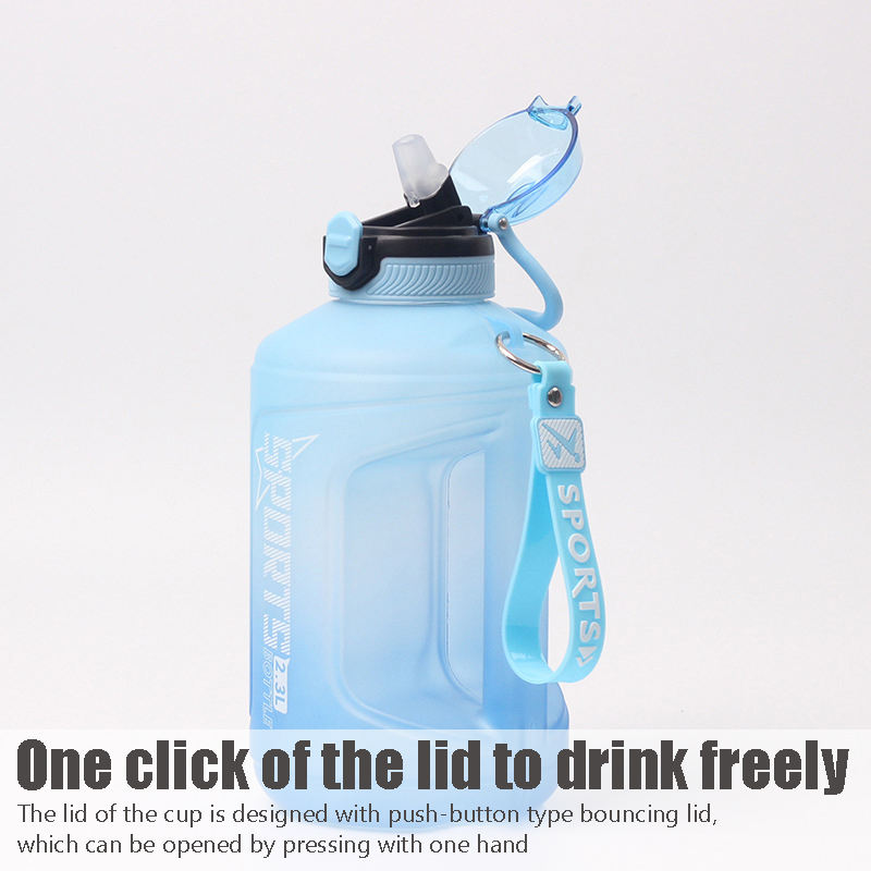 Sports Bottles 2.3L Wide Mouth Sports Water Bottle With Straw And Handle Large Capacity Sport Tumbler Plastic Water Bottle