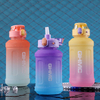 900ml/1300ml Large Capacity Sport Plastic Water Bottle, Gradient Color BPA Free Leakproof Drinking Bottle with Bouncing Lid