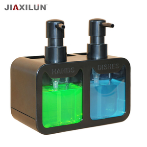 Double kitchen soap dispenser and sponge holder soap dispenser for kitchen sink liquid soap dispensers