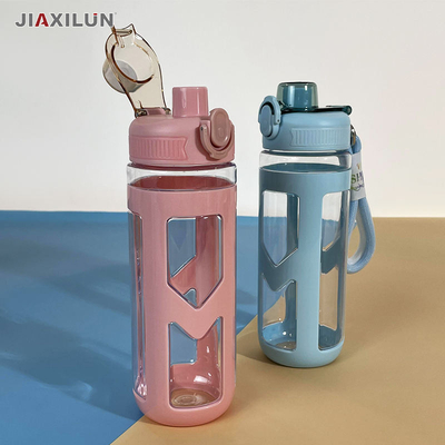 700ml Sports Bottle Fence Cup Plastic Water Bottle For Sports With Carrying Strap Water Cup Bounce Cover Portable Leakproof