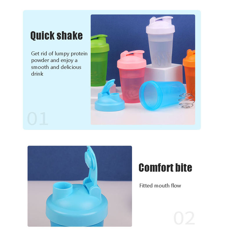 400ml Plastic Hand Shake Cup Milkshake Bottle Sports Protein Powder Mixing Bottle Portable Blender Mini Blender for Shake