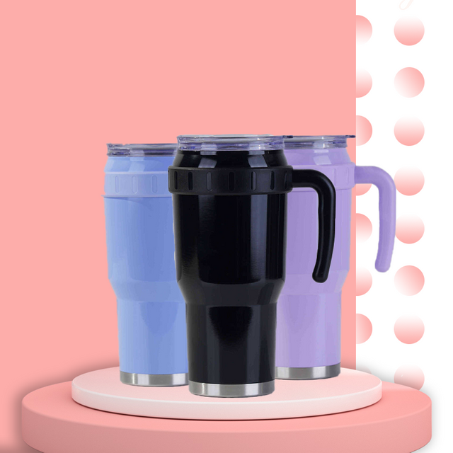 New 2023 Hot Selling Stainless Steel Water Bottle Gym Double Wall Stainless Steel Sports Water Bottle Car Cup Mug with Handle
