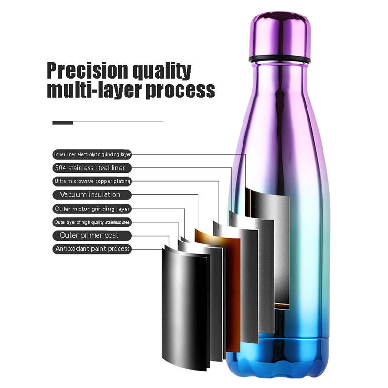 Insulated Water Bottle, 17oz Stainless Steel Water Bottles, Leak Proof Sports Metal Water Bottles