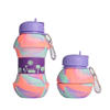 550ml Silicone Water Bottle Water Bottles For Kids Portable Kids Collapsible Water Bottle With Carabiner Leakproof BPA-Free
