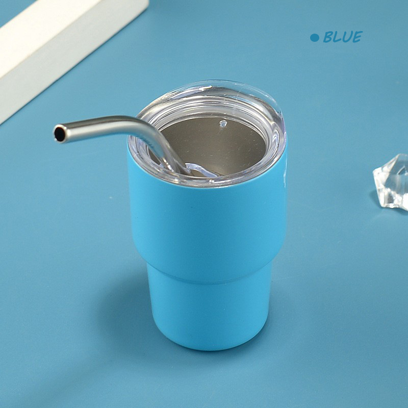 Color Thermal Sublimation 304 Stainless Steel 2OZ Mini Cup High Appearance with Straw Coffee Cup High-Cconcentration Sippy Mug