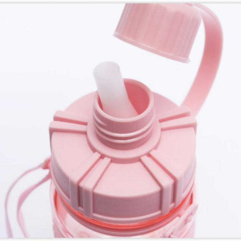 Large Capacity 1000ml/2000ml Sport water bottle - Clear Plastic Measured marking Drinking Bottle with Straw Lifting Ring