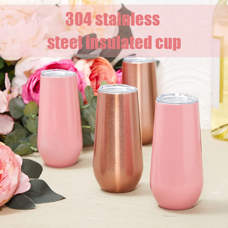 6oz Eggshell Vacuum Insulated Cup with Lid Stainless Steel Wine Tumbler Double Wall Thermos Portable Mini Coffee Mug Custom Logo