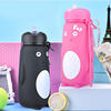 Hot Selling Penguin Silicone Water Bottle 550ml Lovely Foldable Cup For Kids Leak Resistant Portable Sports Water Bottle