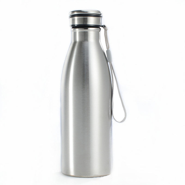 Single-Layer Stainless Steel Cup Water Bottle Outdoor Large Capacity with Rope Insulated Water Bottle Cola Shaped Sports Bottle