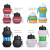 19oz Soccer Water Bottles For Boys, Portable Collapsible Water Bottle With Carabiner, Leakproof BPA-Free Silicone Water Bottle