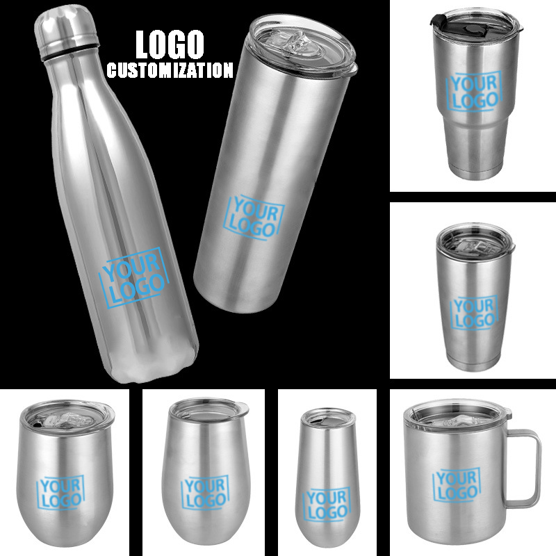 304 Stainless Steel Color Customized Logo Water Cup Multi-Capacity Wholesale Double Wall Coffee Mug Stainless Steel Water Bottle