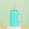 304 Stainless Steel Ice Cup 50oz Portable Straw Cup Office Insulated Cup Water Bottle Stainless Steel Vacuum Insulated Car Mug