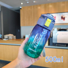 500ml Clear Plastic Water Bottle - Sport BPA Free Drinking Bottle with Bouncing Lid and Hidden Lifting Ring for Gift