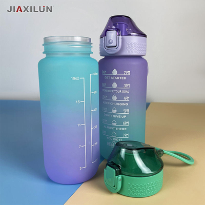 600ml Custom Sport Plastic Water Bottle with Time Marker Straw Type Drinking for Unisex for Athletes and Fitness Enthusiasts