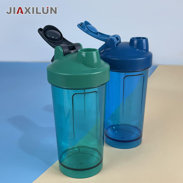 Custom Logo 500ml Clear Transparent Plastic Sports Fitness Protein Shaker Bottle for Water and Gym Use Transparent Shaker Cups