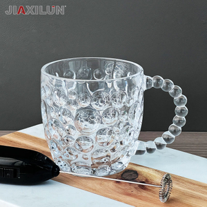 Top Selling Square Mugs with Lid and Straw Handle Clear Glassware Drinkware for Iced Coffee and Tea