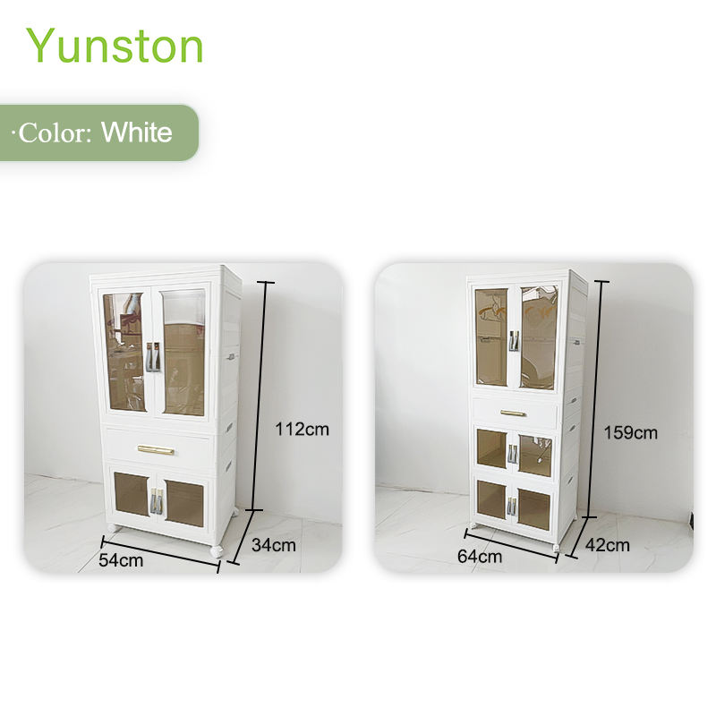 2024 Hot Selling Multifunctional Portable Foldable Conveniently Assembled White Plastic Wardrobe For Bedroom