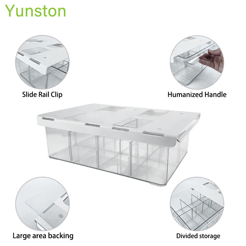 Wholesale hot sale wardrobe transparent plastic multi-compartment wall-mounted drawer underwear storage box