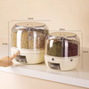 Hot Products Kitchen Moisture Resistant 6 Compartment Rotary Food Cereal Dispenser Food Sorting Storage Jar