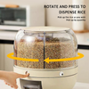 Hot Sale Rice Dispenser Kitchen Moisture-Proof 6-Grid Rotating Food Grain Dispenser Cereal Storage Box Rice Container Dispenser