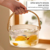 Hot Products Luxury Home Rattan Handheld Fruit Basket Party Kitchen Glasses American Transparent Round