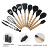 Custom Logo 19-Piece Silicone Kitchen Utensil Set with Wooden Handle Cutting Board Funnel Type Utensils And Knife Combination