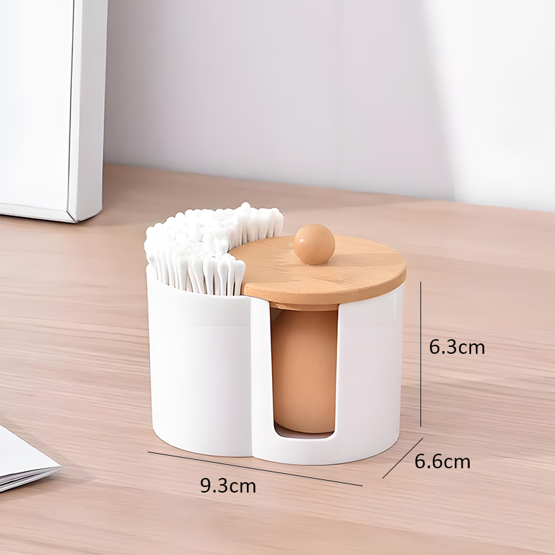 2024 Newest PS Plastic Cotton Swabs Cosmetic Cotton 2-in-1 OrganiserMultiple Lids To Choose FromCosmetic Storage Products