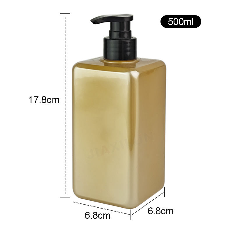 Hot Sale 500ml Square Body Lotion Empty Bottle with Pump Liquid Soap Dispenser for Hand Sanitizer Shampoo Shower Gel And Soap