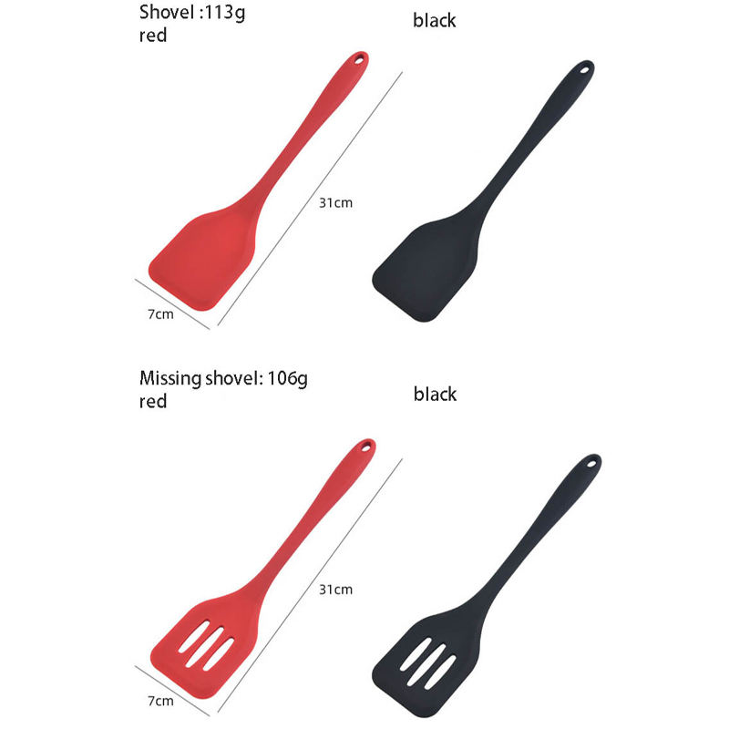 Food-grade Silicone Spatula Non-stick Pan Heat-resistant Kitchen Utensil Stir-fry Slotted Turner Spatula