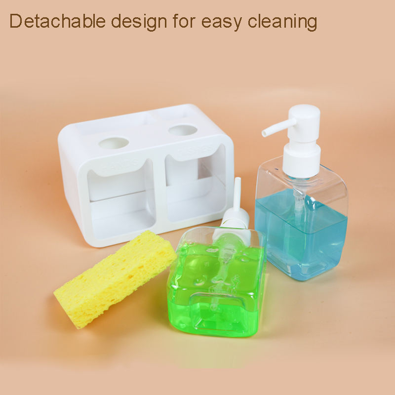 2023 New Style Multi-functional Double Head Soap Dispenser Kitchen And Bathroom Hand Washing Liquid Dishwashing Liquid