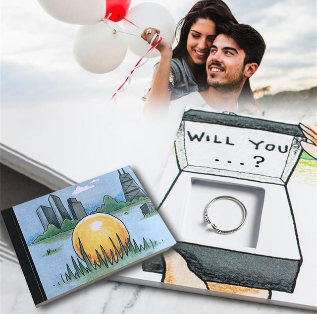 Culer Diy Propose Gift Will You Marry Me Notebook Book Flip Flap Hiding Marriage Ring Gift