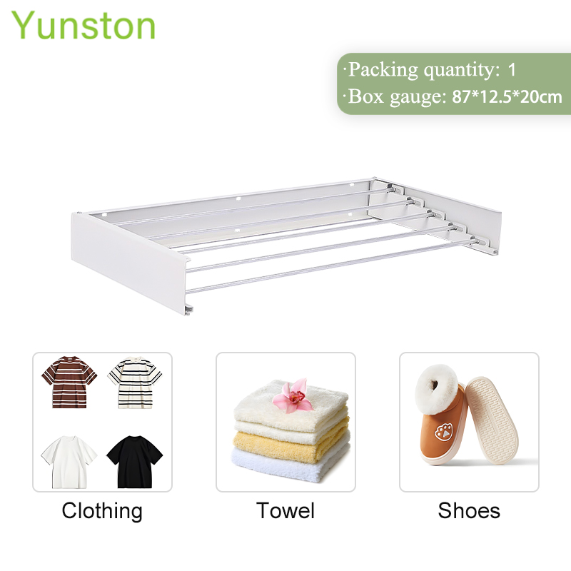 Hot Sale White Metal Perforated Screw Wall Mounted Foldable Towel Drying Rack for Bathroom And Balcony