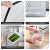 Kitchen Freezer Stackable Fridge Organizer Set Refrigerator storage container Vegetable and Fruit box with Lids & Drain Basket