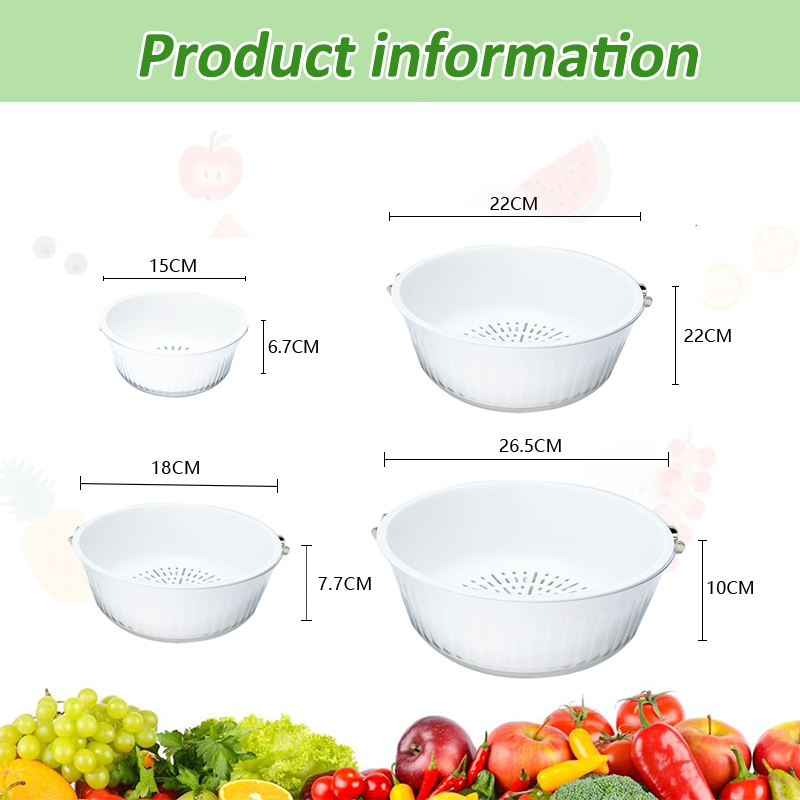 Hot Sale Kitchen Sink Basin With Multi-function Plastic Strainer Double Layer Fruit And Vegetable Cleaning Draining Basket - Buy Fruit Colander Bowl Set Drain Basket Product on Alibaba_com