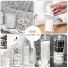 Hot Product Multi-functional Transparent Plastic Cosmetic Cotton Swab Storage Jar Set Makeup Storage Organizer