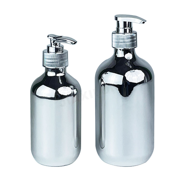 Wholesale 300ml 500ml Electroplated Plastic Lotion Bottle Body Lotion Bottle Shampoo Conditioner Soap Dispenser with Pump Head