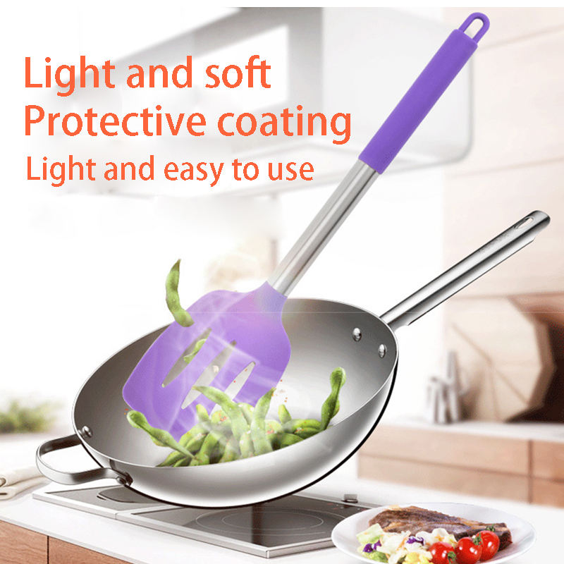 15-piece Set Silicone Kitchen Utensil Handle Non Stick Cooking Tools Kitchenware Set Colorful Stainless Steel Color 10sets