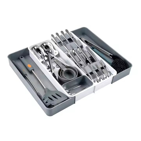 Retractable Kitchen Tool Drawer Organizer Tray Knife Fork Cutlery Sorting Box