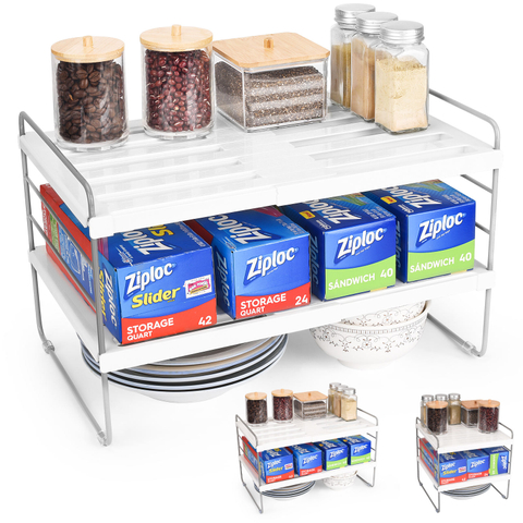 Adjustable And Expandable Box Organizer Aluminum Foil Storage Rack Kitchen Pantry Storage Rack