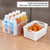 Kitchen Freezer Stackable Fridge Organizer Set Refrigerator storage container Vegetable and Fruit box with Lids & Drain Basket